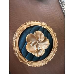 Rare Dogwood flower brooch 12 K gold filled cultured pearls 1960s  Karen Lynne